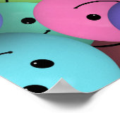 Regenbogen der farbenfrohen glücklichen Gesichter Poster (Ecke)