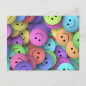 Regenbogen der farbenfrohen glücklichen Gesichter Postkarte (Vorderseite)