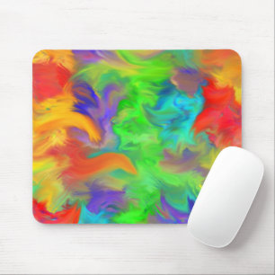 Regenbogen der farbigen Flammen Mousepad