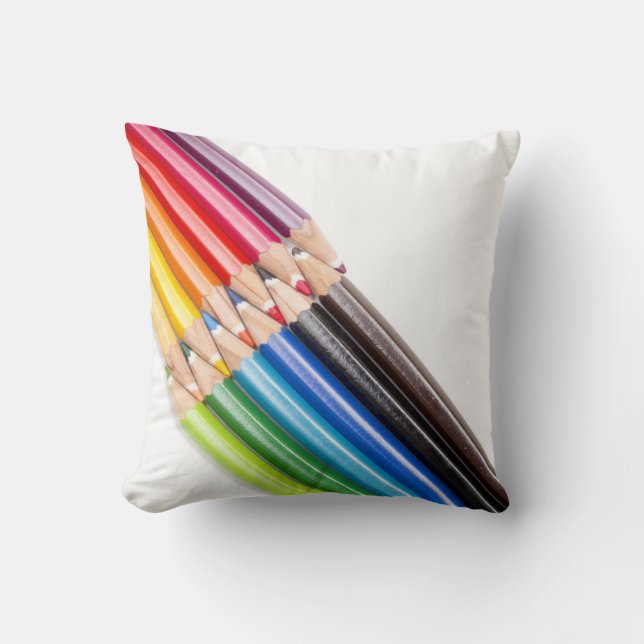 Regenbogen der Farbtonbleistifte Kissen (Vorderseite)