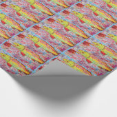 Regenbogen, der Fliege jagt Geschenkpapier (Ecke)