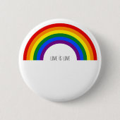 Regenbogen der Gay Pride. Liebe ist Liebe. Button (Vorderseite)