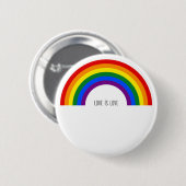 Regenbogen der Gay Pride. Liebe ist Liebe. Button (Vorne & Hinten)
