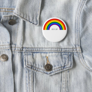 Regenbogen der Gay Pride. Liebe ist Liebe. Button