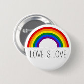 Regenbogen der Gay Pride. Liebe ist Liebe. Button (Vorne & Hinten)