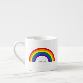 Regenbogen der Gay Pride. Liebe ist Liebe. Espressotasse
