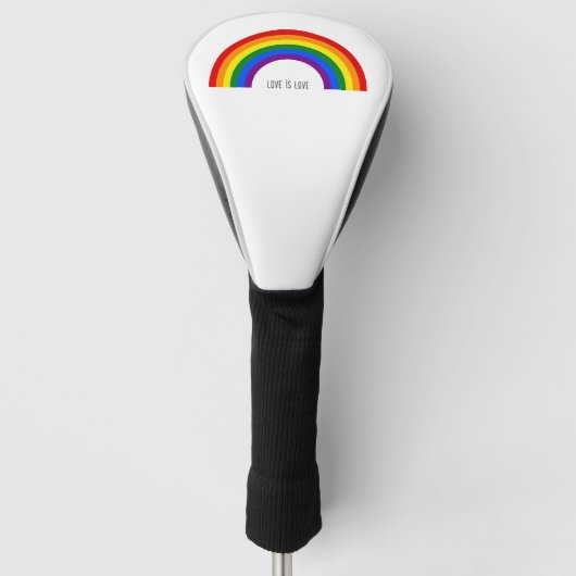 Regenbogen der Gay Pride. Liebe ist Liebe. Golf Headcover (Vorderseite)