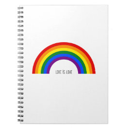 Regenbogen der Gay Pride. Liebe ist Liebe. Notizblock