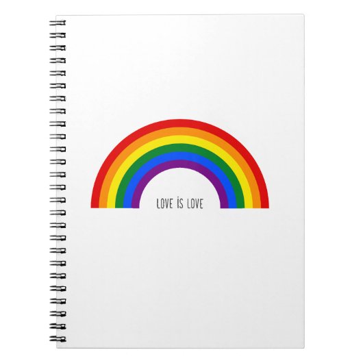 Regenbogen der Gay Pride. Liebe ist Liebe. Notizblock (Vorderseite)