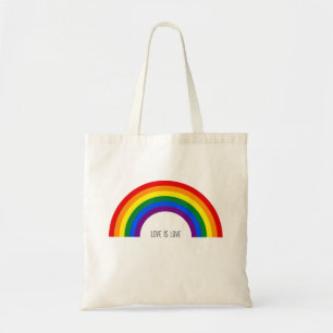 Regenbogen der Gay Pride. Liebe ist Liebe. Tragetasche