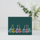 Regenbogen der Gitarren Postkarte (Stehend Vorderseite)