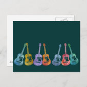 Regenbogen der Gitarren Postkarte (Vorne/Hinten)