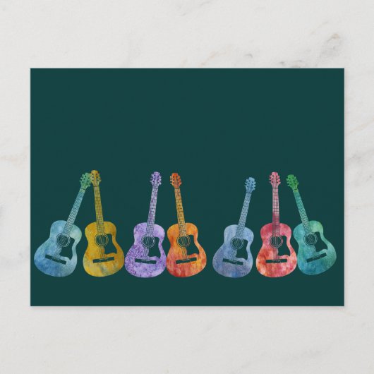 Regenbogen der Gitarren Postkarte (Vorderseite)