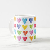 Regenbogen der Herz-Tasse Kaffeetasse (Vorderseite Links)