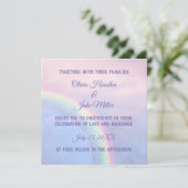 Regenbogen der Hoffnung - pastellfarben, Einladung (Stehend Vorderseite)