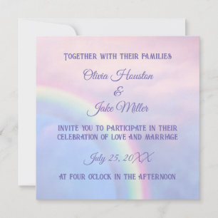 Regenbogen der Hoffnung - pastellfarben, Einladung