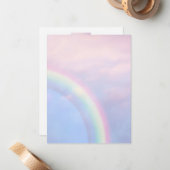 Regenbogen der Hoffnung - pastellfarben, Mitteilungskarte (Vorderseite/Rückseite Beispiel)