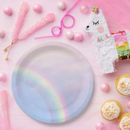 Regenbogen der Hoffnung - pastellfarben, Pappteller (Party)