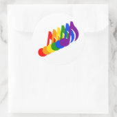 Regenbogen der musikalischen Bemerkungen Runder Aufkleber (Tasche)
