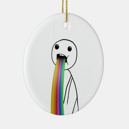 Regenbogen, der oben meme wirft keramikornament (Rechts)