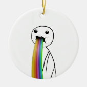 Regenbogen, der oben meme wirft keramikornament (Vorne)