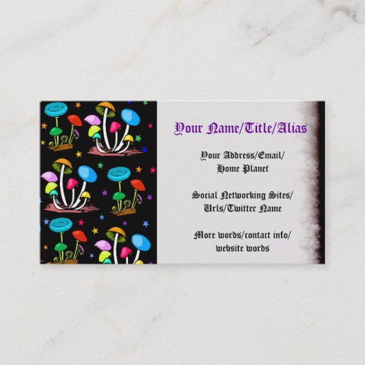 Regenbogen der Pilze Visitenkarte (Vorderseite)