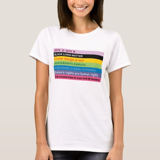 Regenbogen der progressiven Slogans T-Shirt (Vorderseite)