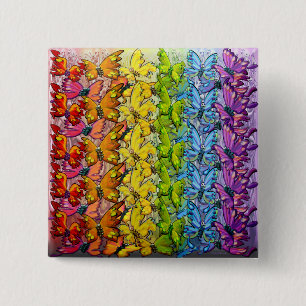 Regenbogen der Schmetterlinge Button