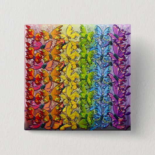 Regenbogen der Schmetterlinge Button (Vorderseite)