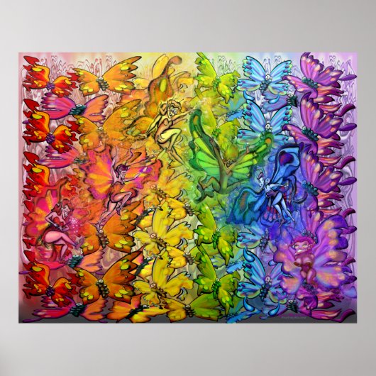 Regenbogen der Schmetterlinge Fee Poster (Vorne)