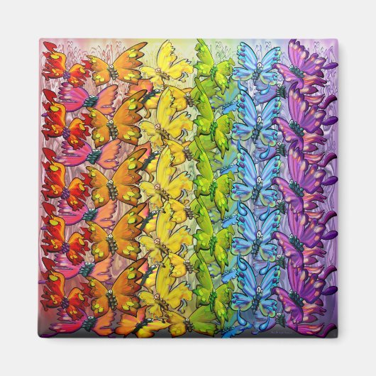 Regenbogen der Schmetterlinge Magnet (Vorne)