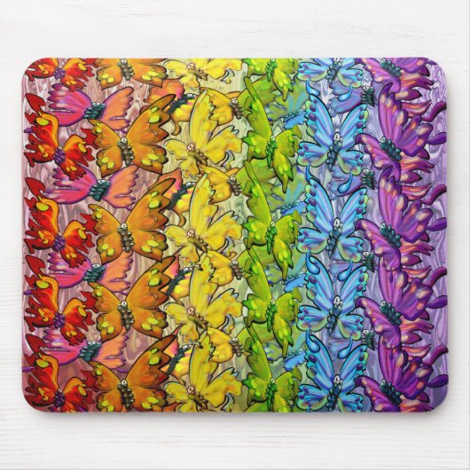 Regenbogen der Schmetterlinge Mousepad (Vorne)