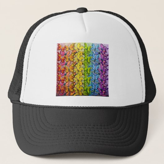 Regenbogen der Schmetterlinge Truckerkappe (Vorderseite)