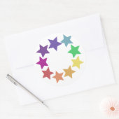 Regenbogen der Sternenkleber Runder Aufkleber (Umschlag)