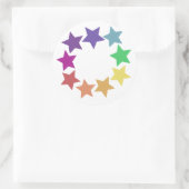 Regenbogen der Sternenkleber Runder Aufkleber (Tasche)