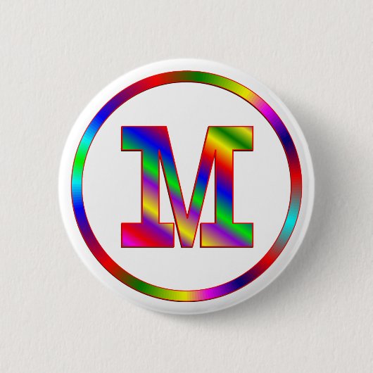 Regenbogen des Buchstabe-M Button (Vorderseite)