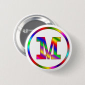 Regenbogen des Buchstabe-M Button (Vorne & Hinten)