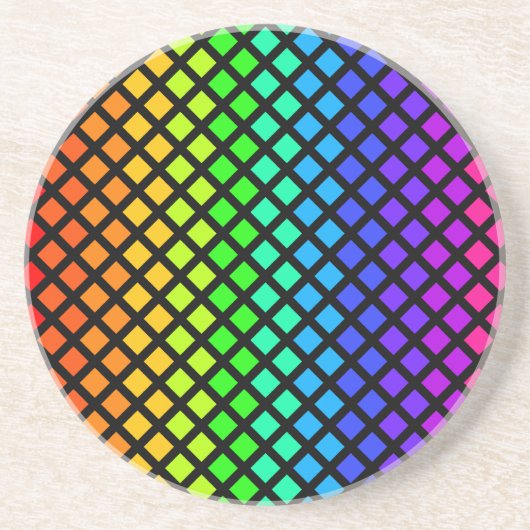 Regenbogen des Diamanten-Untersetzer Sandstein Untersetzer (Vorne)