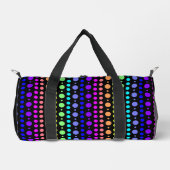Regenbogen des Dots-Individuellen Namens Duffle Bag (Vorderseite)
