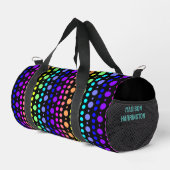Regenbogen des Dots-Individuellen Namens Duffle Bag (Rechte Ecke)