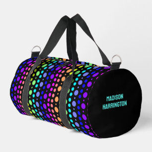 Regenbogen des Dots-Individuellen Namens Duffle Bag