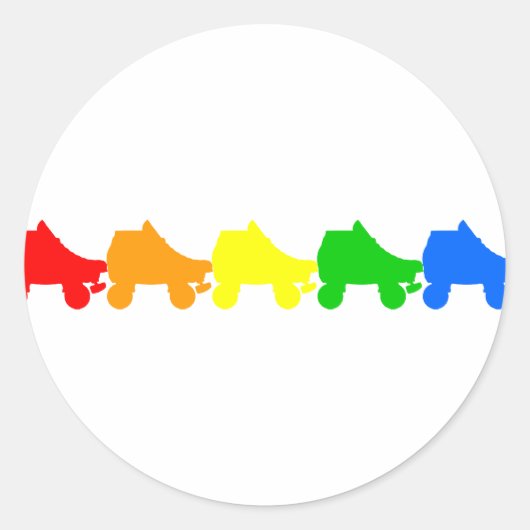 Regenbogen des Skate Runder Aufkleber (Vorderseite)