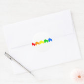 Regenbogen des Skate Runder Aufkleber (Umschlag)