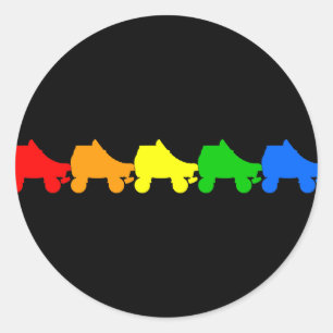 Regenbogen des Skate Runder Aufkleber