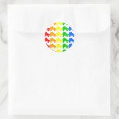 Regenbogen des Skate Runder Aufkleber (Tasche)