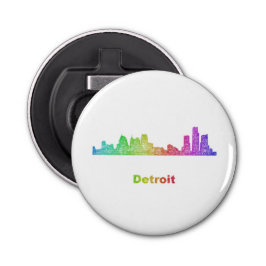 Regenbogen-Detroit-Skyline Flaschenöffner