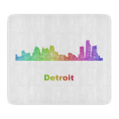 Regenbogen-Detroit-Skyline Schneidebrett (Vorderseite)