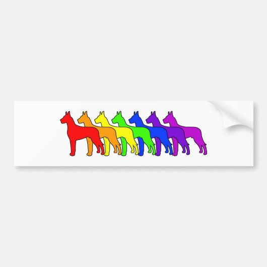 Regenbogen-Deutsche Dogge Autoaufkleber (Vorne)