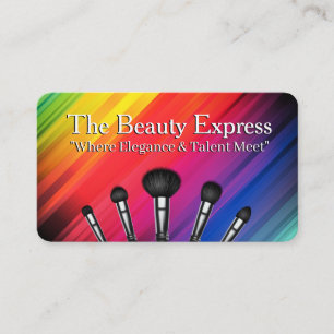 Regenbogen-Diagonale Streifen Make-Up-Pinsel Visitenkarte