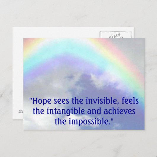 Regenbogen, "Die Hoffnung sieht das Unsichtbare, f Postkarte (Vorne/Hinten)